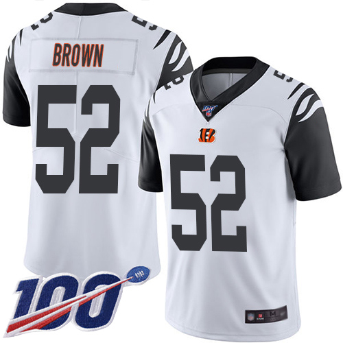 Cincinnati Bengals Limited White Men Preston Brown Jersey NFL Footballl #52 100th Season Rush Vapor Untouchable->cincinnati bengals->NFL Jersey